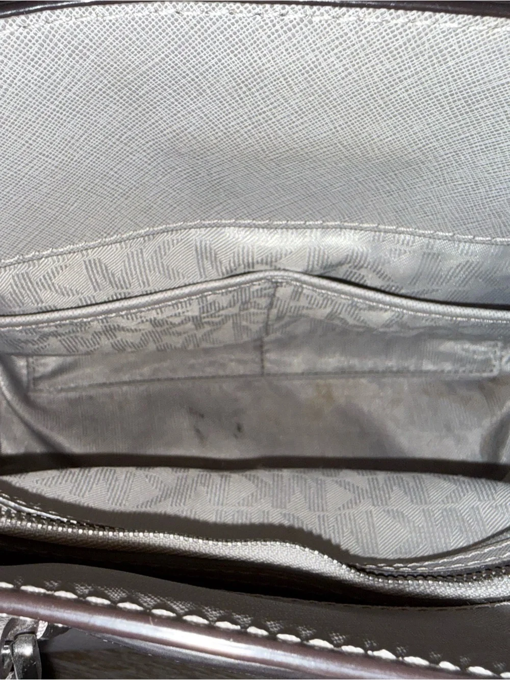 Michael Kors Women's Saffiano Leather Satchel Handbag - Grey